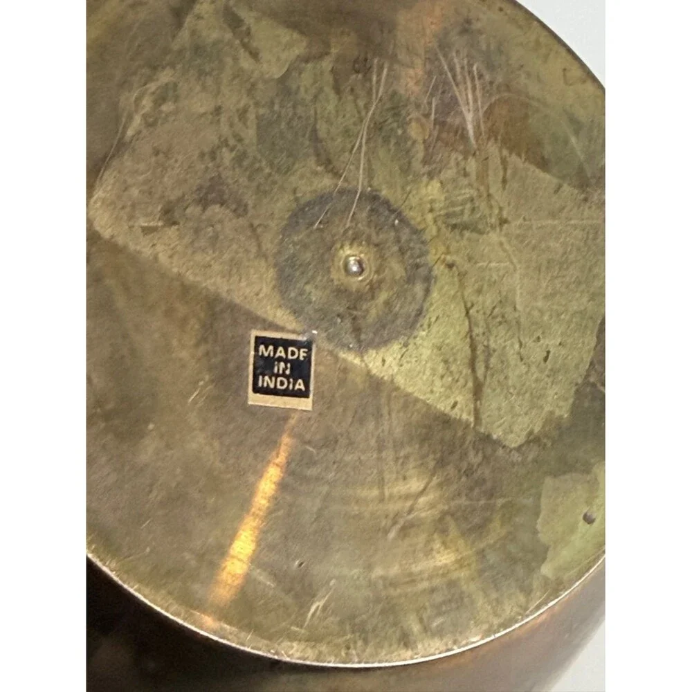 Vintage Brass 7” Rounded Vase India